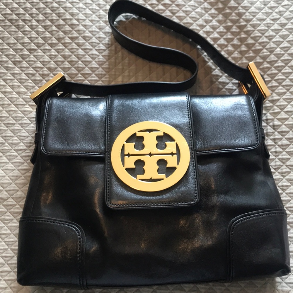 Authentic Tory Burch Handbag with Gold Buckle